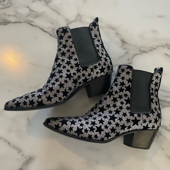 Saint Laurent Glitter Chelsea Ankle Boot - Picture 9 of 9